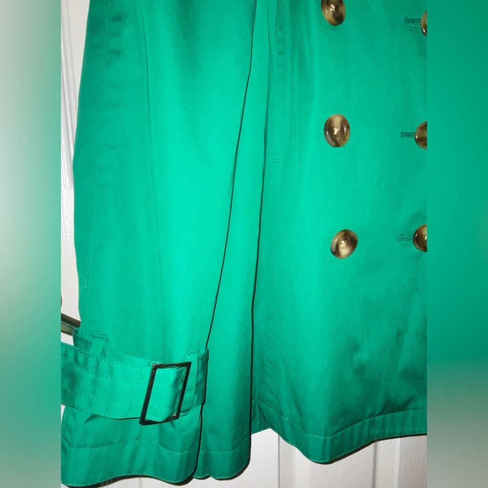 Michael Kors emerald green Trench Coat with Belted Cuffs - Picture 6 of 10
